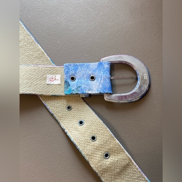 St. Michael 80s Vintage Watercolour Belted Shirt Dress, 3/4 Sleeves, size 12 - Picture 10 of 16